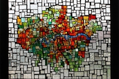 Only Happy Round the Edges - stained glass mosaic panel