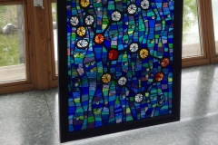 Star Map - engraved mosaic panel. Installation view.