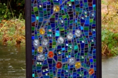 Star Map - engraved mosaic panel. Installation view.