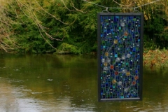Star Map - engraved mosaic panel. Installation view.