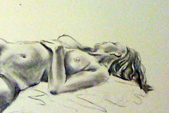 Life drawing - elegant reclining pose