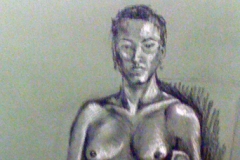 Life drawing - seated, foot up
