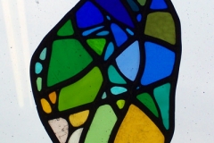 Melting Ice copperfoiled and stained glass free hanging panel 2011