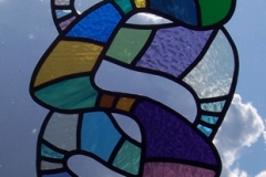 Celtic Knot free hanging stained glass panel