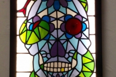 Tattoo skull leaded light box